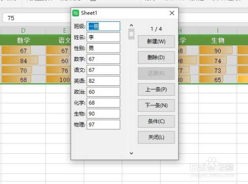 WPS中的Excel如何使用记录单功能来进行操作