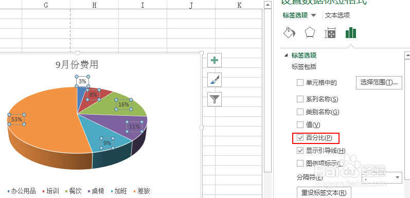 Excel怎样增加显示柱状图的百分比标签