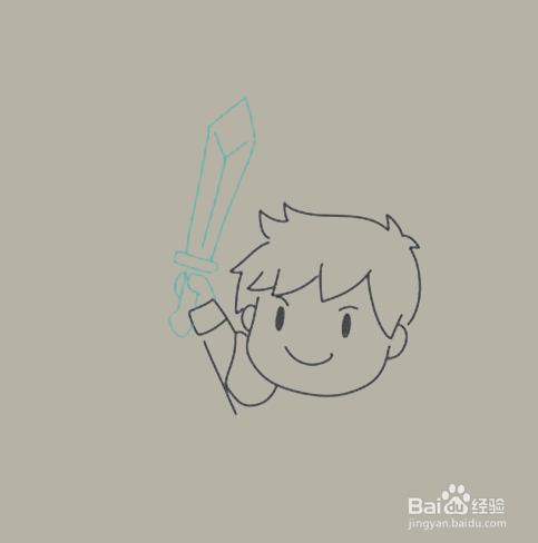 如何手工画卡通勇士简笔画？