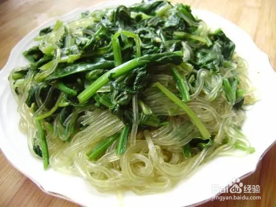 粉条炒菠菜