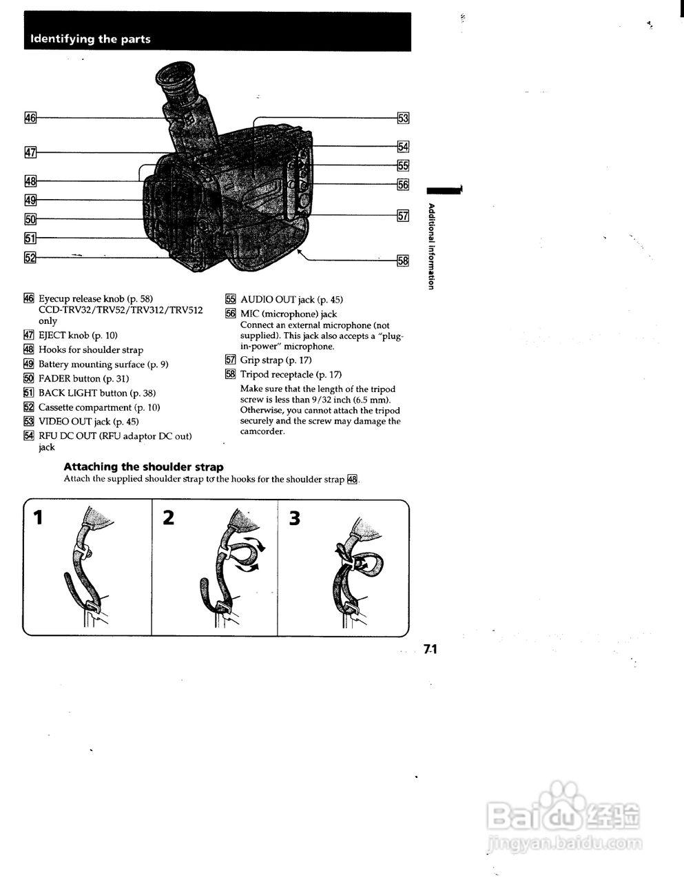 索尼CCD-TRV53模拟摄像机说明书:[8]