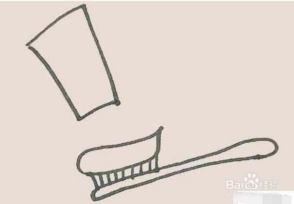 伴儿成长简笔画系列-怎样画牙膏牙刷简笔画