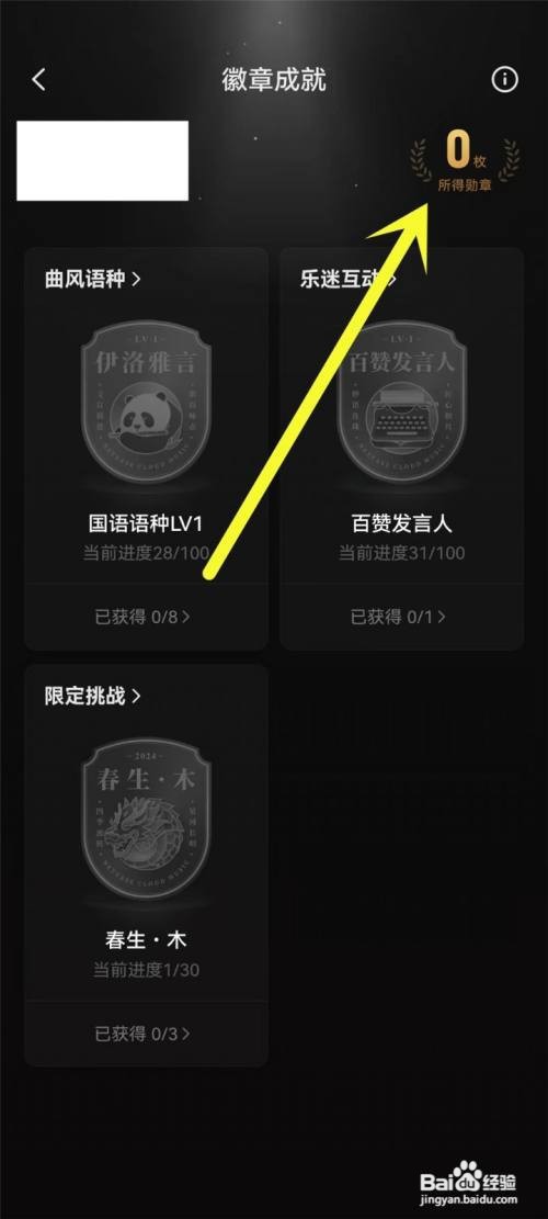 网易云音乐徽章在哪里看