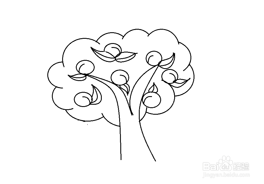 扁桃树怎么画图片