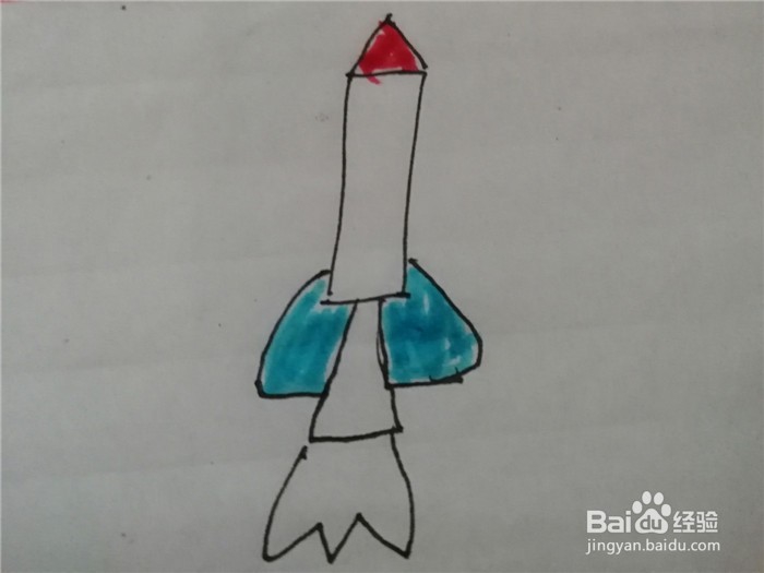 怎么样用简笔画画火箭