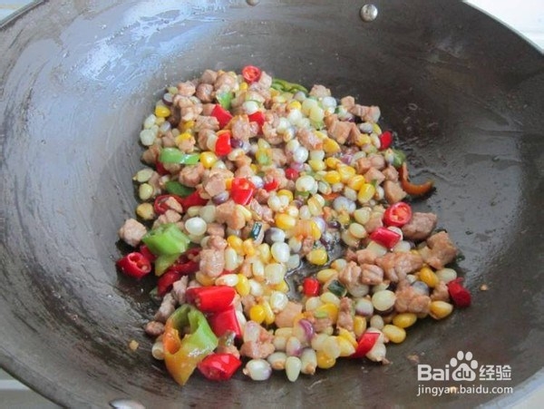 家常菜-羊肉炒玉米