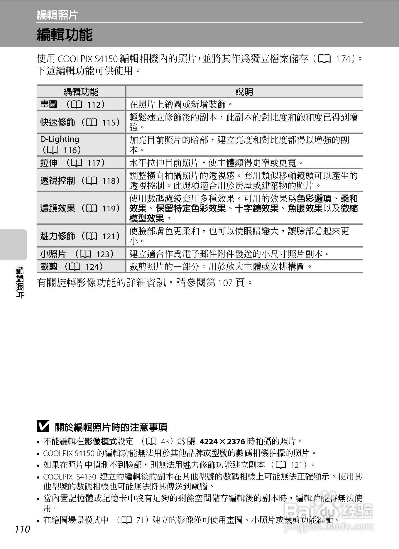 尼康COOLPIX S4150数码相机使用说明书:[12]