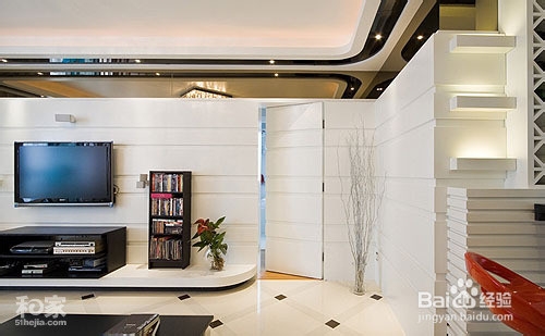 别墅装饰隐形门背景墙