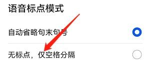 语音输入时怎么设置为无标点仅空格分隔