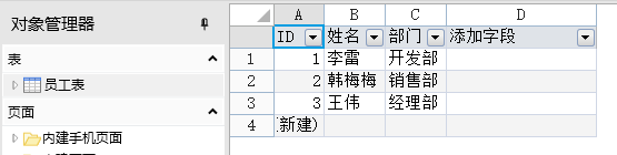 企业Web应用生成器活字格从Access文件创建表