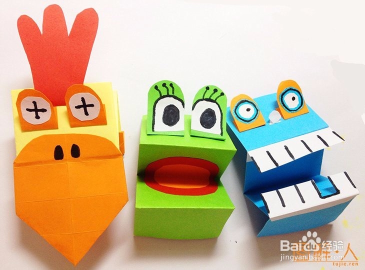 大嘴怪手指玩偶折纸图解教程