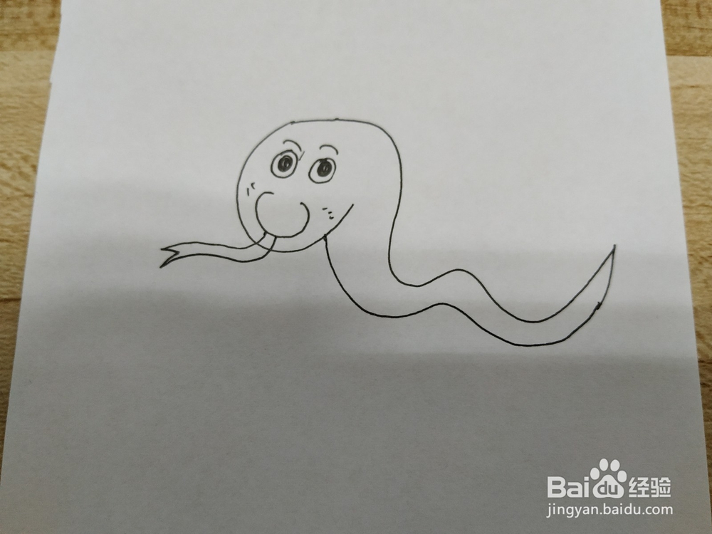 小蛇简笔画怎么画，怎么画吐舌头的蛇？