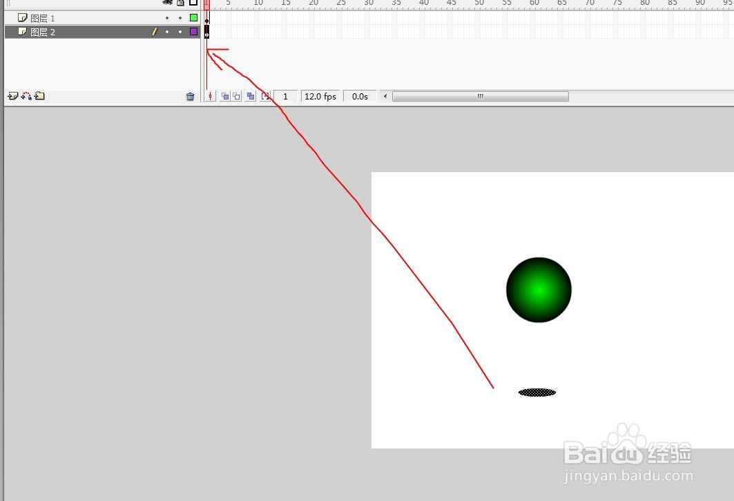 flash制作渐变小球阴影跟随弹跳效果