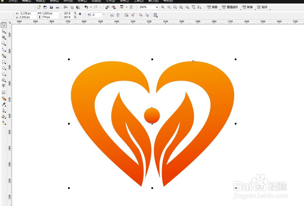 CorelDRAW怎么画心形的小图标