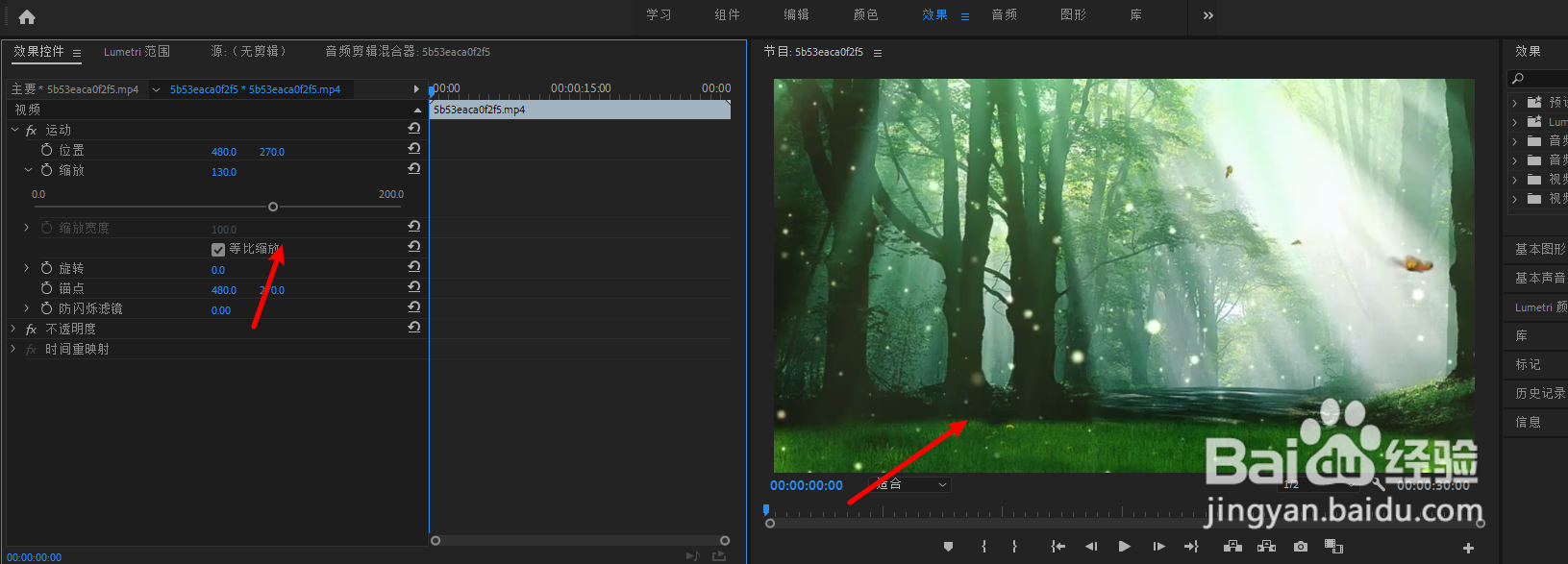 premiere中如何改变输入视频的屏幕大小?