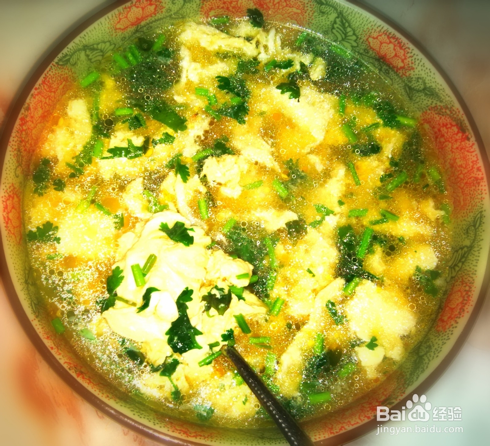 香菜鸡蛋汤的做法