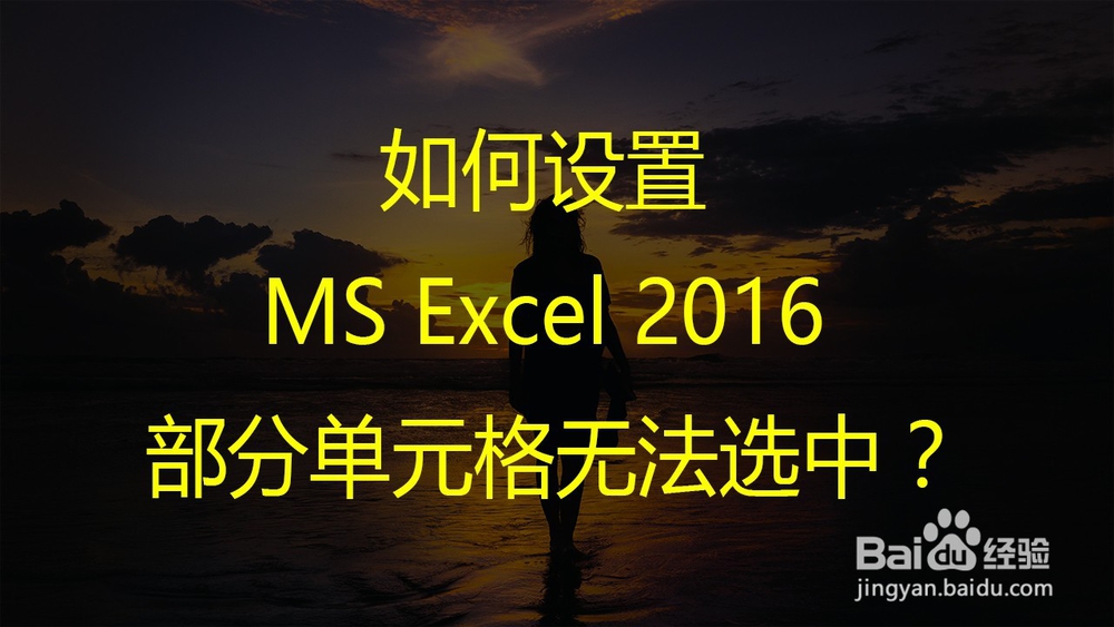 <b>如何设置 MS Excel 2016 部分单元格无法选中</b>