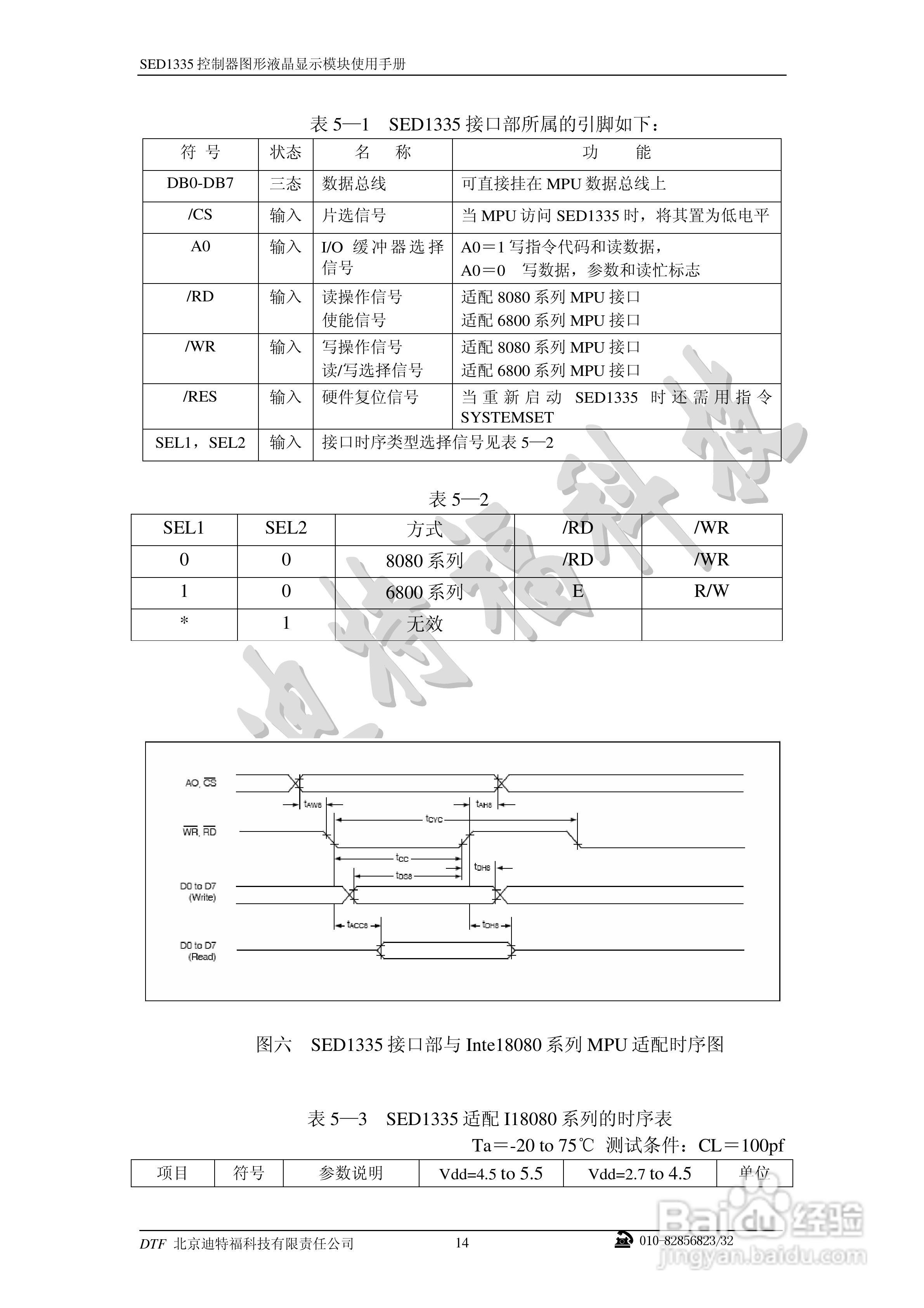 迪特福科技S1D13335点阵图形式控制器使用手册:[2]