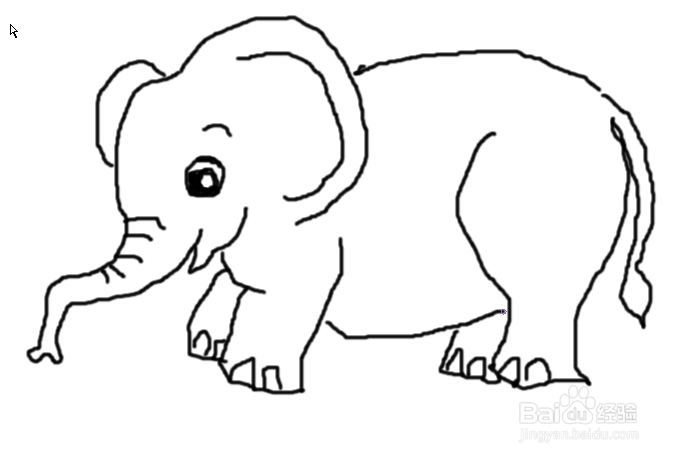 firework自带刷子工具画大象