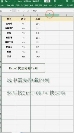 Excel隐藏行列内容