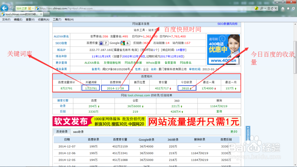 如何使用站长工具，站长工具查询的相关数据释义