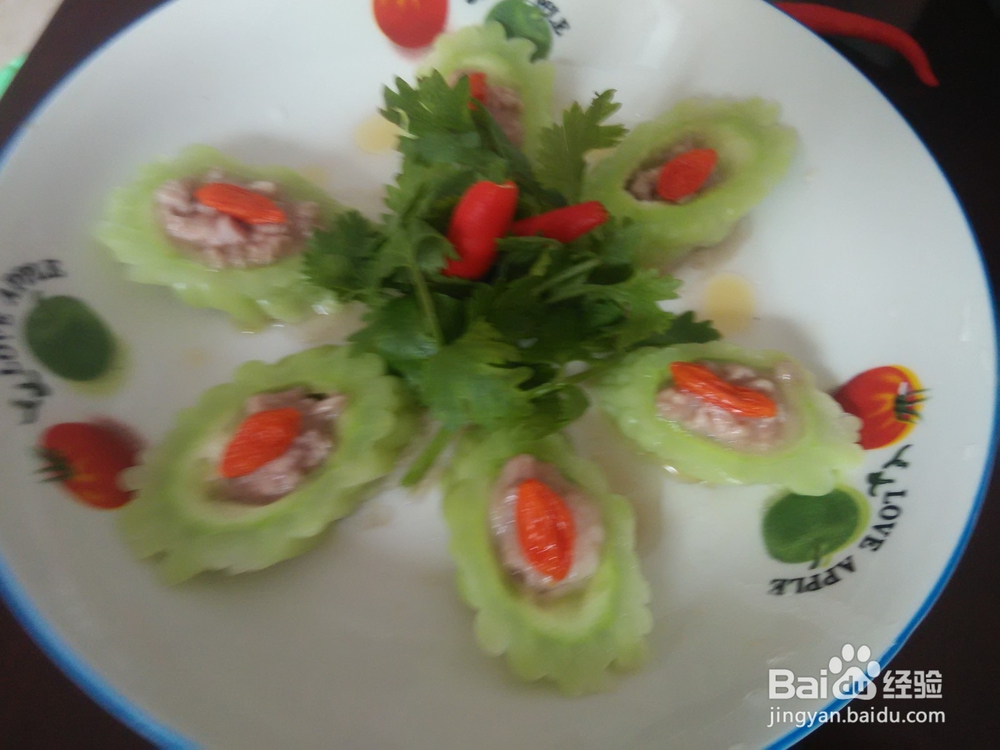 鲜肉枸杞酿苦瓜
