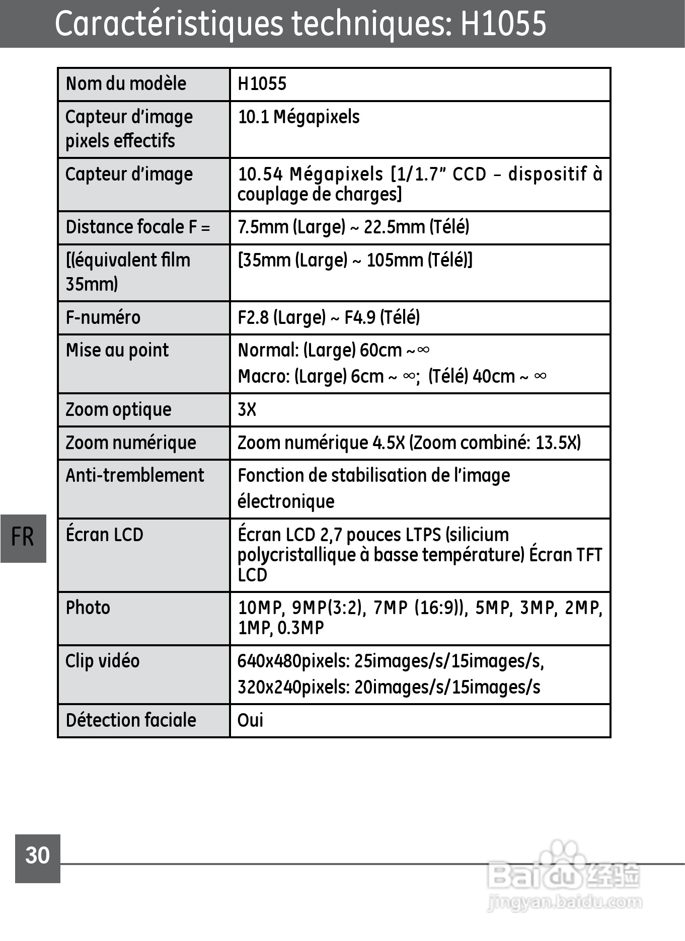 GE通用H1055数码相机说明书:[4]