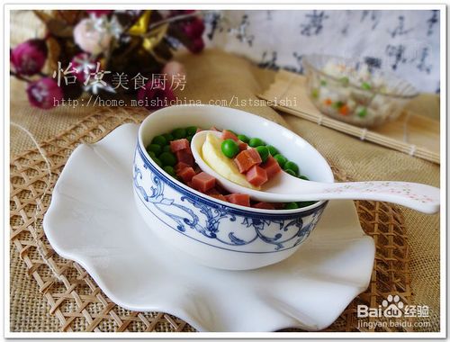 【青豆火腿蛋羹】充满爱心的营养蛋羹