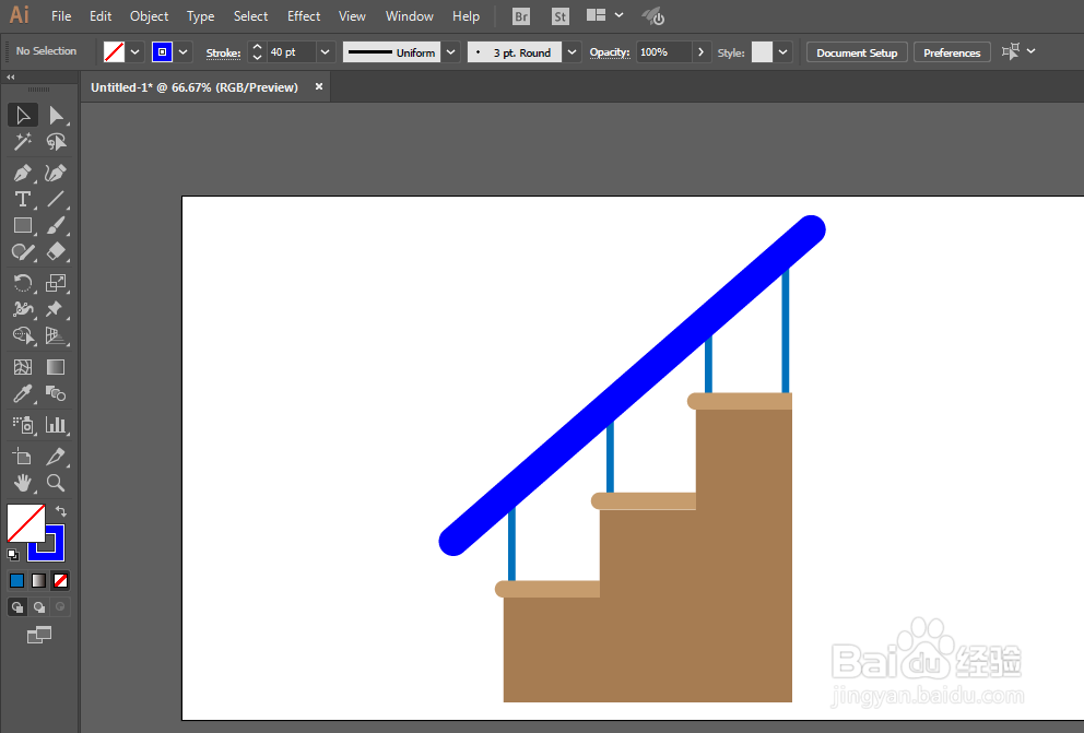 如何用ILLUSTRATOR绘制楼梯图标