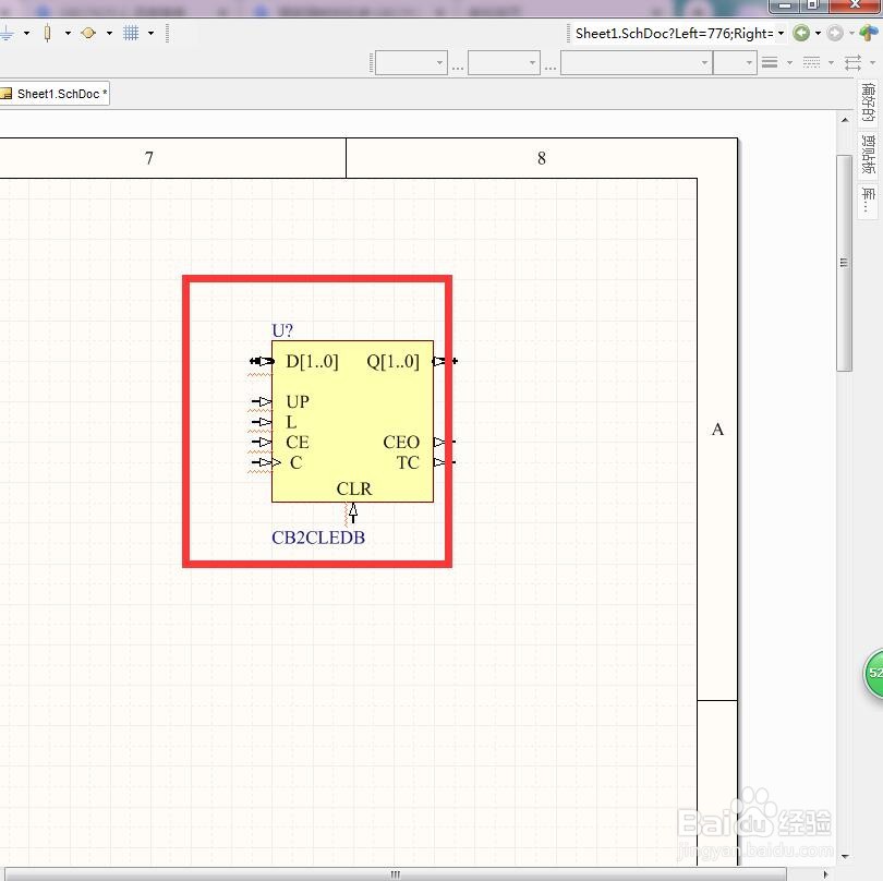 如何在AD中放置有时钟和异步的CB2CLEDB计数器?