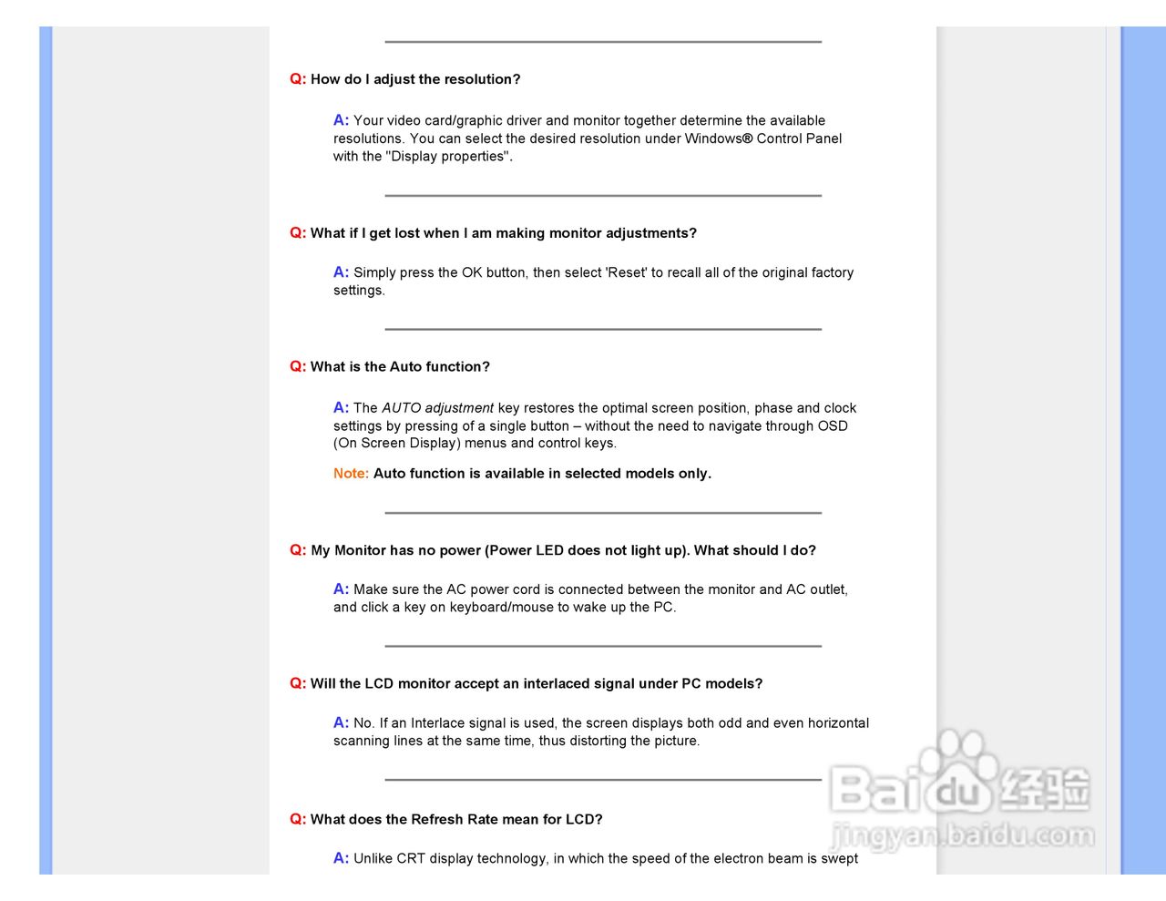 PHILIPS LCD Monitor170A7显示器使用说明书:[1]