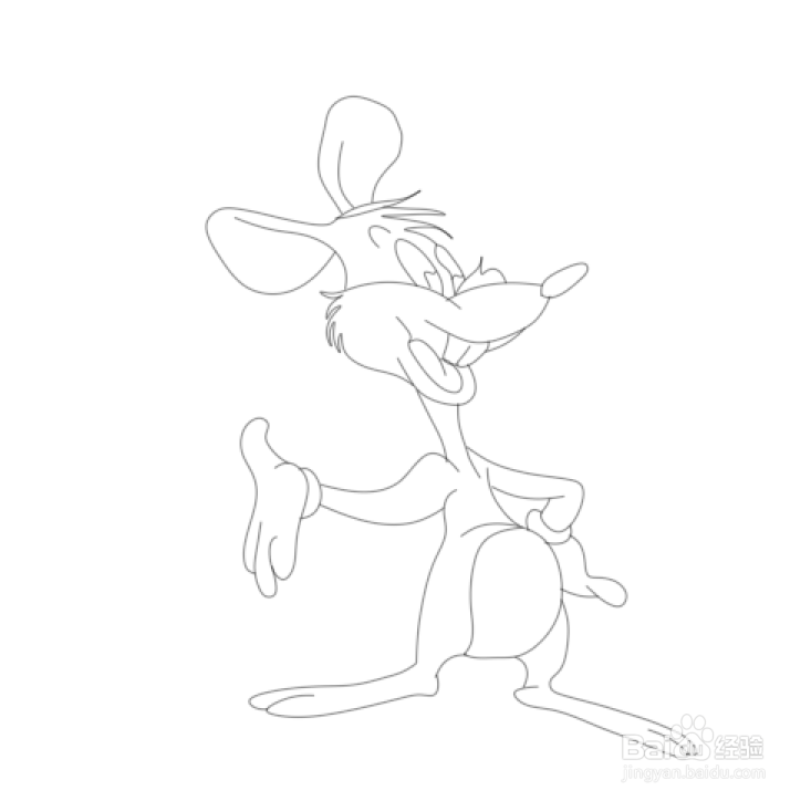 简笔画--卡通版得意的小老鼠
