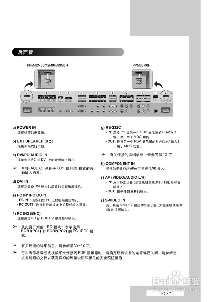 三星PPM50M6HB液晶显示器使用说明书:[1]