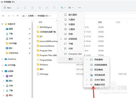 Win11隐藏文件夹怎么显示