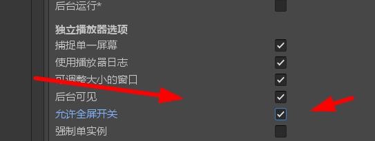 unity如何开启允许全屏开关