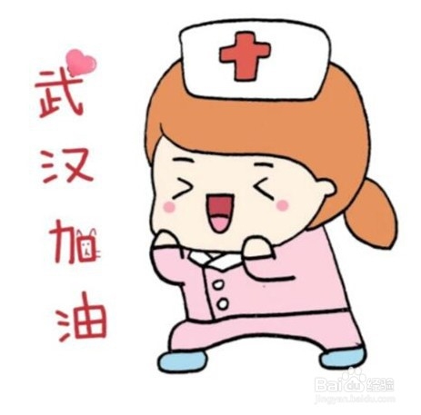 手抄报系列-2020武汉加油简笔画