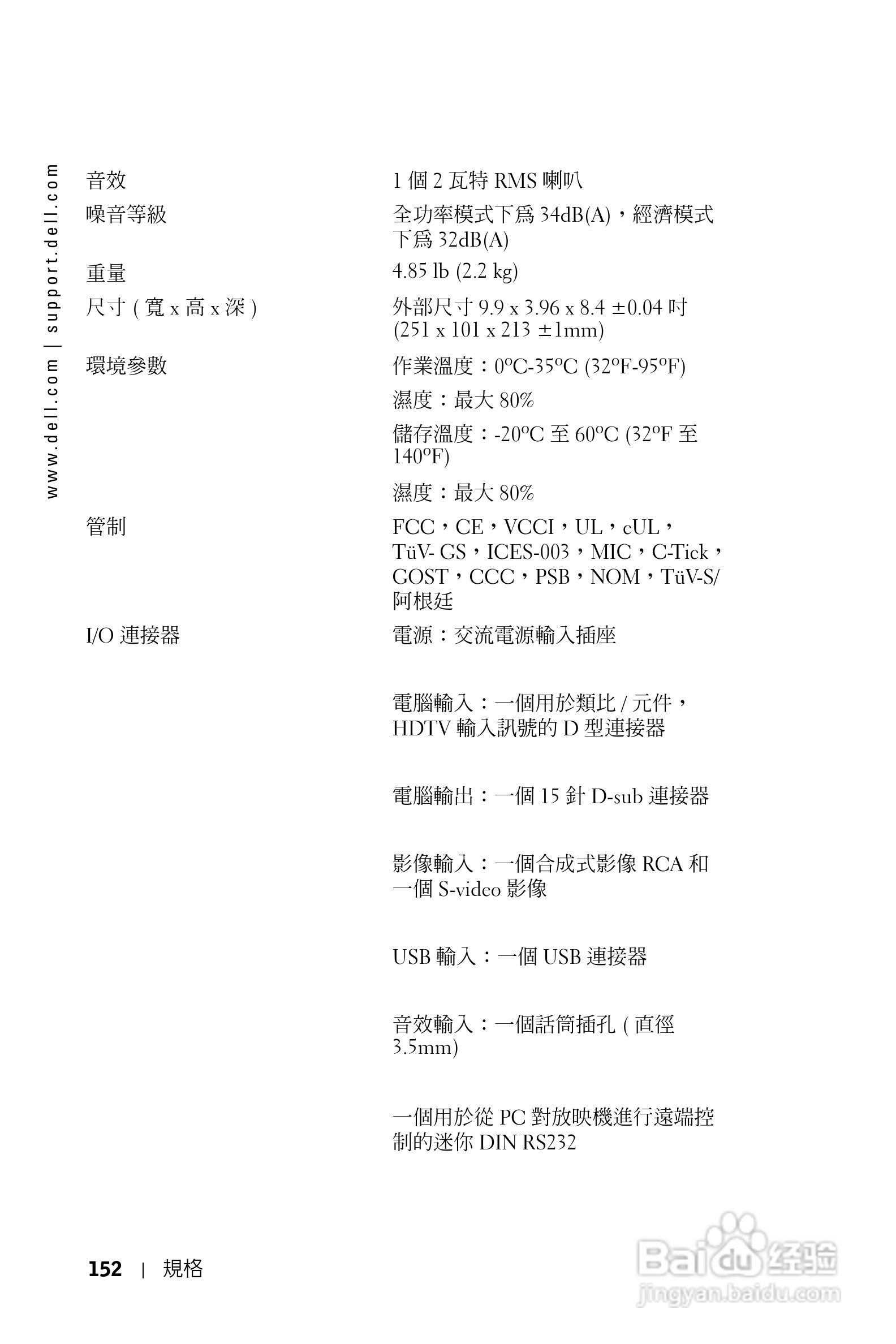 DELL Dell 1100MP Projector投影机说明书:[16]