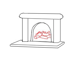 简笔画---怎么画壁炉
