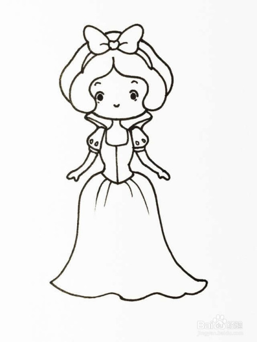 白雪公主简笔画教程