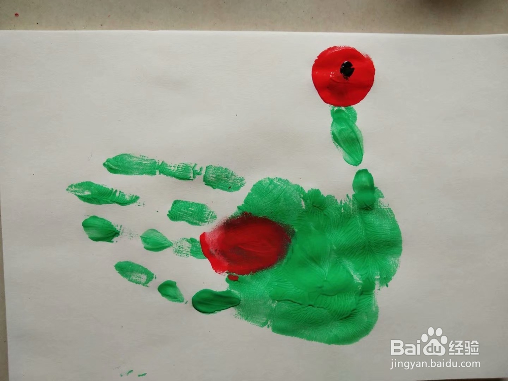创意手指画——鸭子