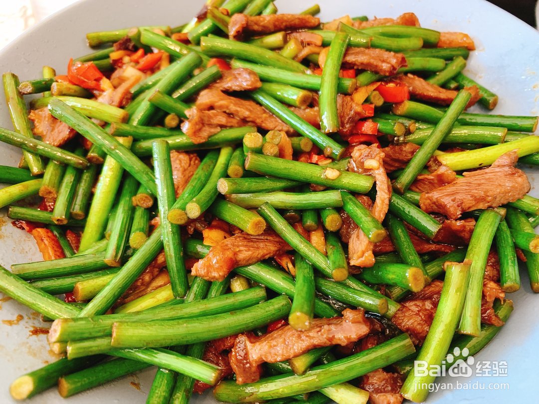 蒜苔炒牛肉
