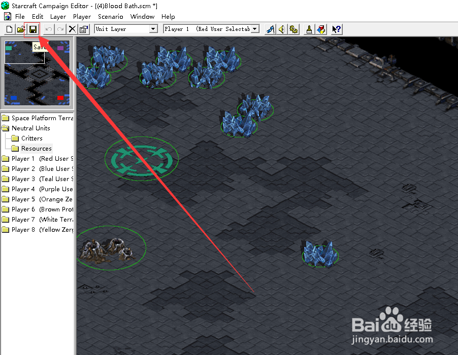 星际争霸1怎么改地图上矿的总量