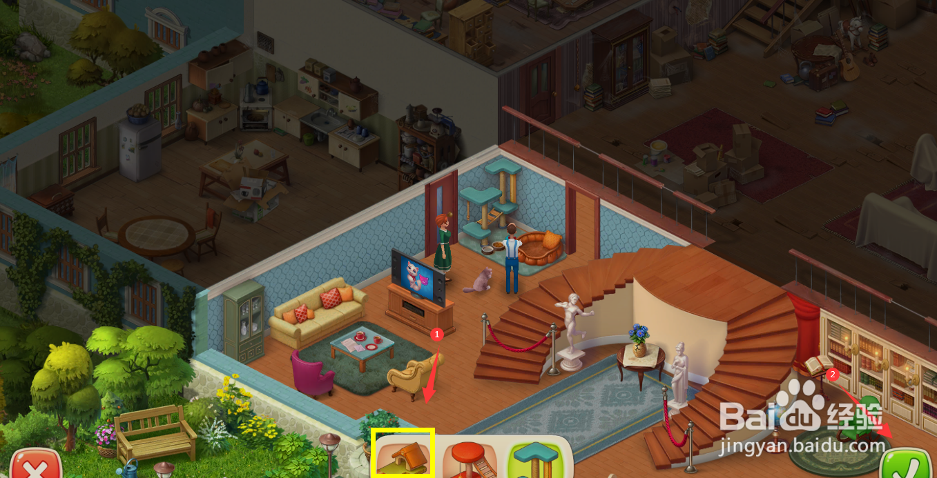 梦幻家园中如何安装猫城堡