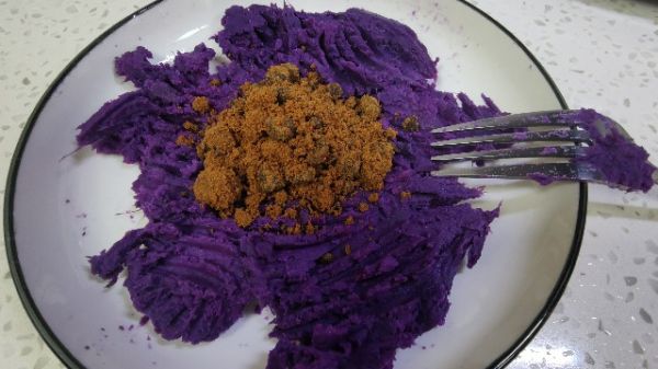 香煎芝士心芝麻紫薯饼