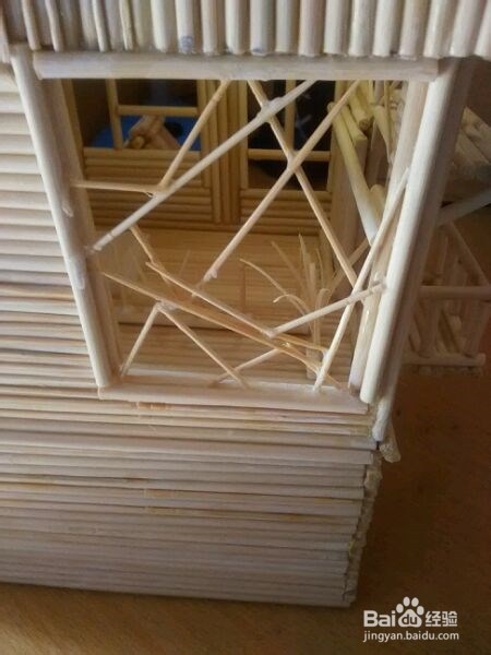 怎么用竹签坐手工小竹屋