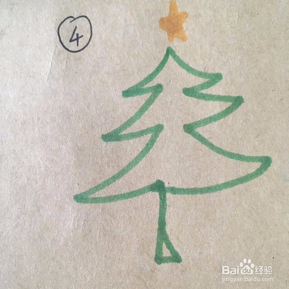 简单小清新圣诞树的画法