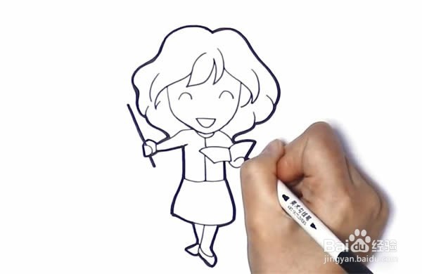 五年级如何画老师的简笔画