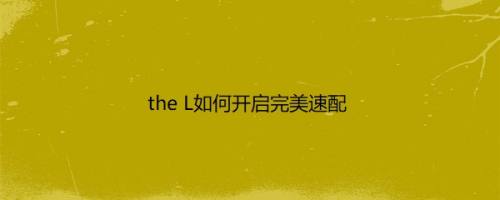 the L如何开启完美速配