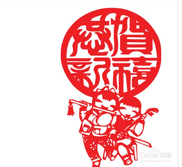 ppt怎么做剪纸效果?