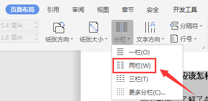 WPS文档如何设置文档内容分栏显示